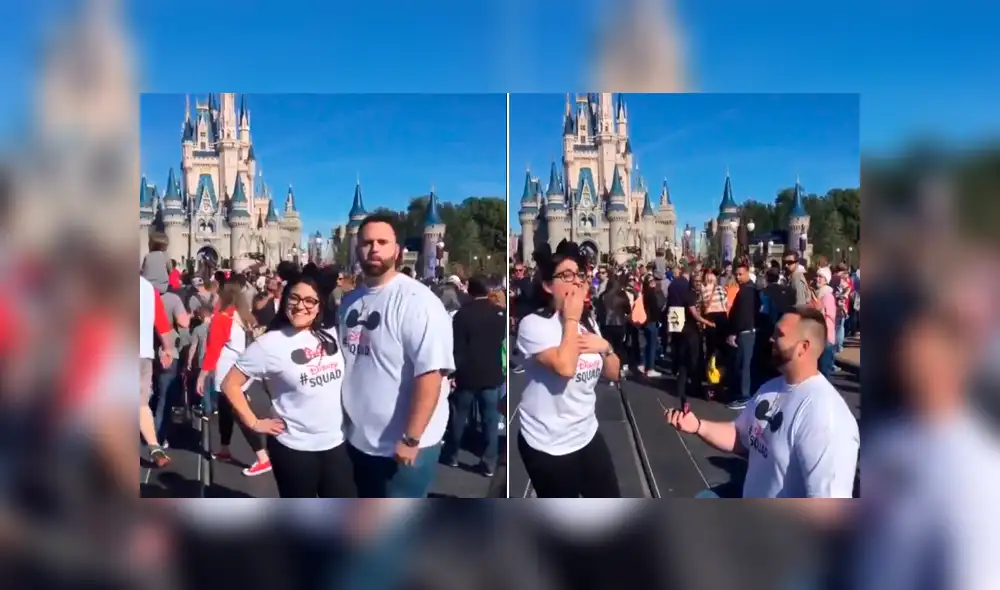 Facebook: fanático de Mickey Mouse le pide matrimonio a su novia frente al castillo de Disney [VIDEO]