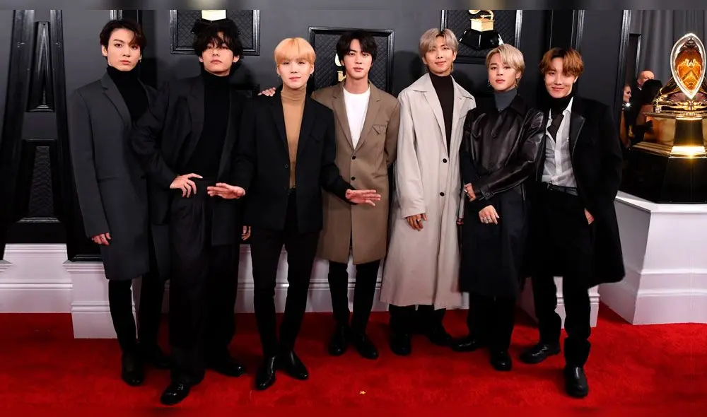 BTS durante su paso por la red carpet de la  62 edición anual de los Premios GRAMMY. 26 de enero 2020.