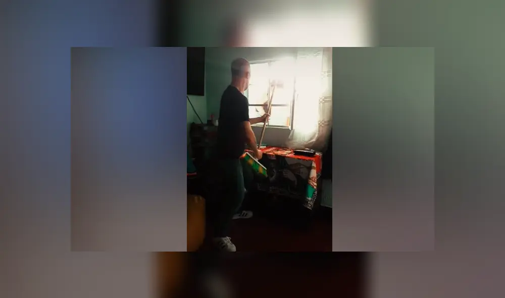 Desliza las imágenes para ver algunas escenas de la peculiar parodia que hizo este joven padre junto a sus hijos. Foto: Ricardo Miranda /TikTok