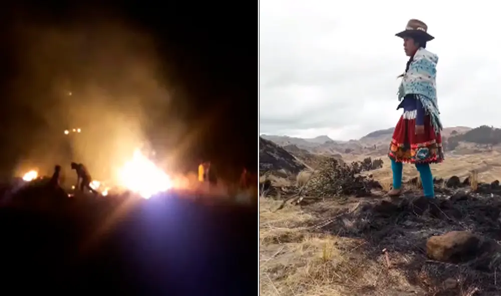 Joven mostró las afectaciones que dejó incendio forestal en Cusco. Foto: Facebook.