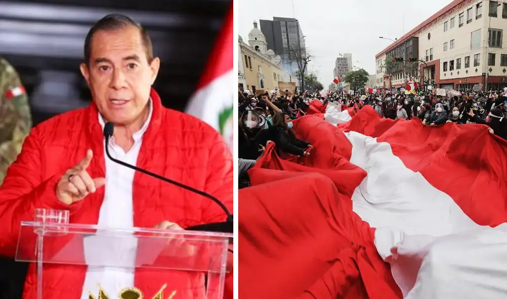 Walter Martos respaldó las manifestaciones de la ciudadanía contra el golpe de Estado. Foto: composición La República/Presidencia