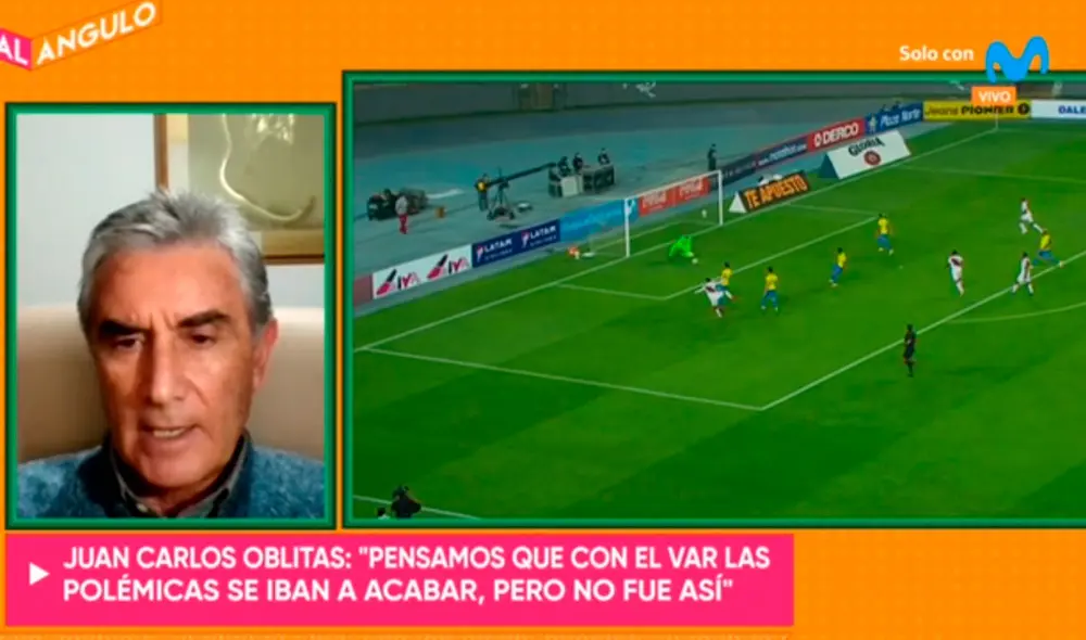 Juan Carlos Oblitas viene analizando el partido de Perú. Foto: Captura de Movistar Deportes Juan Carlos Oblitas viene analizando el partido de Perú. Foto: Captura de Movistar Deportes
