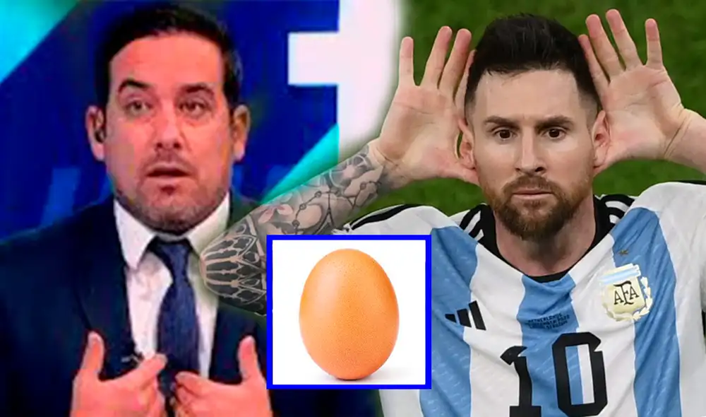 Óscar del Portal y Lionel Messi. Foto: composición/capturaAmérica TV/AFP