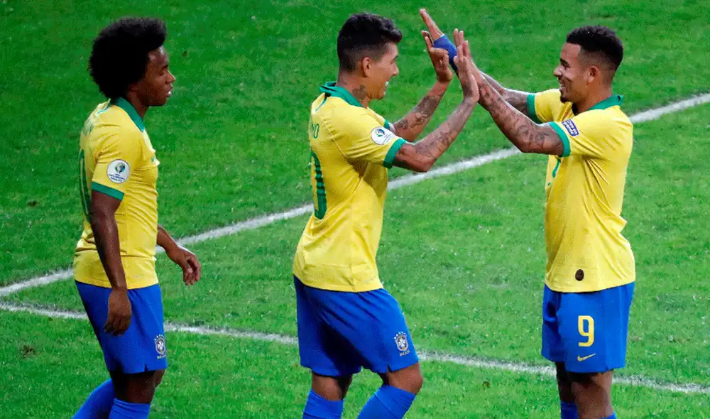 Roberto Firmino convirtió el 2-0 a favor de Brasil sobre Argentina en semifinales de la Copa América 2019. | Foto: AFP
