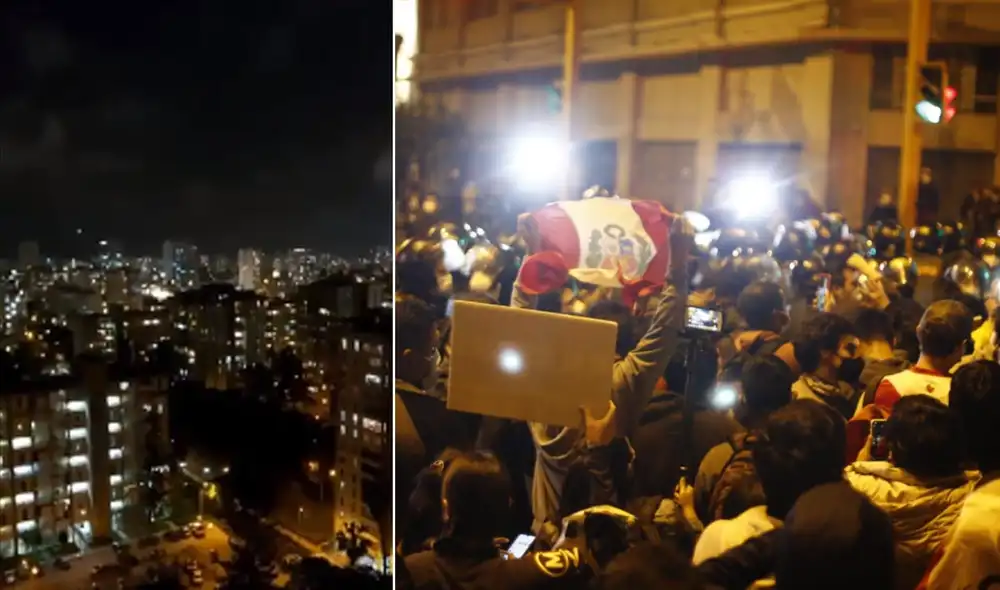 Se registraron cacerolazos en varios distritos de Lima. Composición: captura Twitter/La República Se registraron cacerolazos en varios distritos de Lima. Composición: captura Twitter/La República