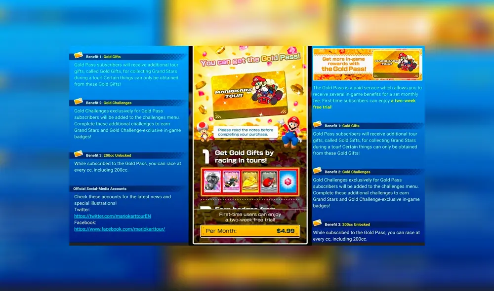 Mario Kart Tour ofrece un servicio de suscripción a 4,99 dólares mensuales ¿Te parece adecuado el rumbo de Nintendo con los juegos móviles? Mario Kart Tour ofrece un servicio de suscripción a 4,99 dólares mensuales ¿Te parece adecuado el rumbo de Nintendo con los juegos móviles?