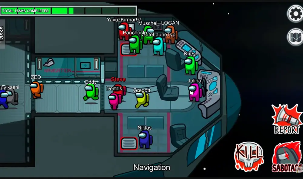 ¿Te imaginas ser el único impostor y tener que pasar desapercibido entre otros 99 jugadores de Among Us? Foto: The Pixel Kingdom/YouTube