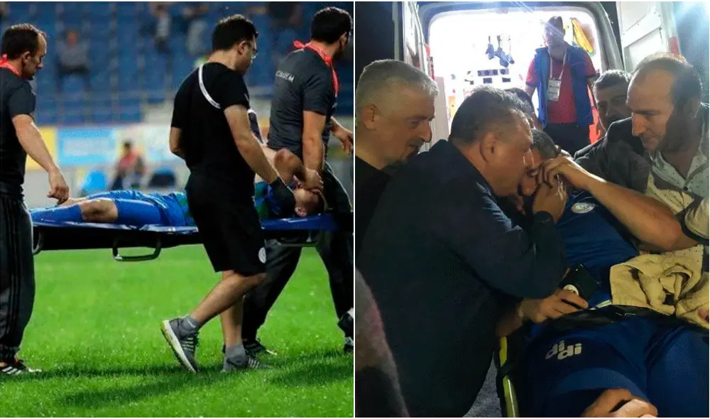 El marroquí Moestafa El Kabir sufrió una escalofriante lesión en un partido de la Liga de Turquía. | Foto: @CRizesporAS El marroquí Moestafa El Kabir sufrió una escalofriante lesión en un partido de la Liga de Turquía. | Foto: @CRizesporAS