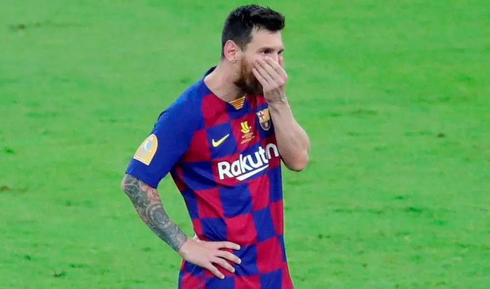 Lionel Messi terminó muy molesto por las eliminación del FC Barcelona ante el Atlético de Madrid por la Supercopa de España. | Foto: EFE Lionel Messi terminó muy molesto por las eliminación del FC Barcelona ante el Atlético de Madrid por la Supercopa de España. | Foto: EFE