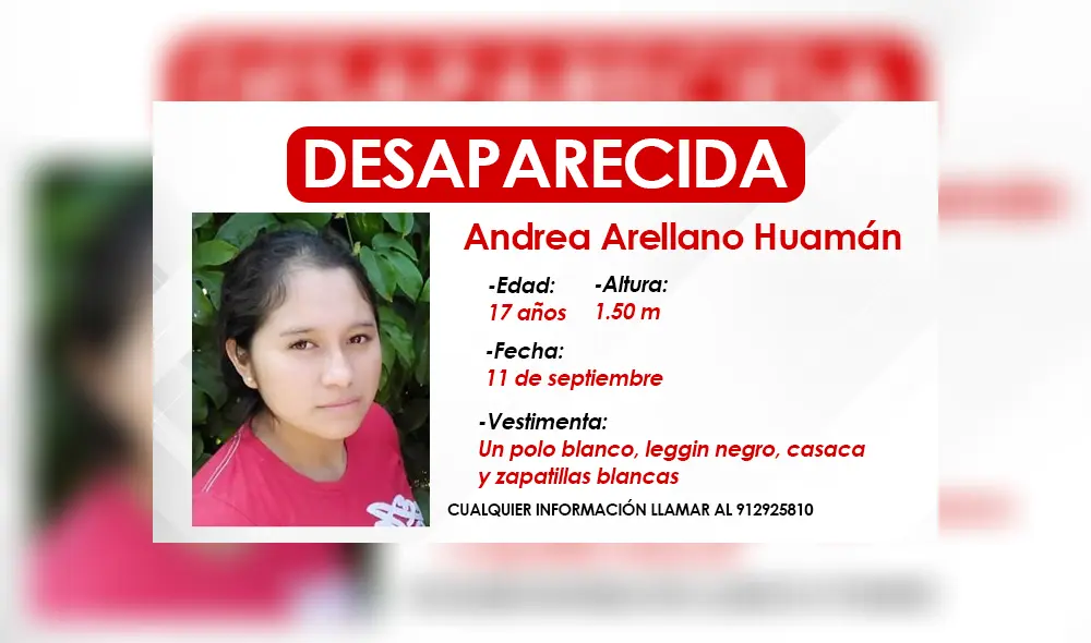 Familia denuncia que adolescente desapareció el pasado 11 de septiembre. Composición: La República Familia denuncia que adolescente desapareció el pasado 11 de septiembre. Composición: La República