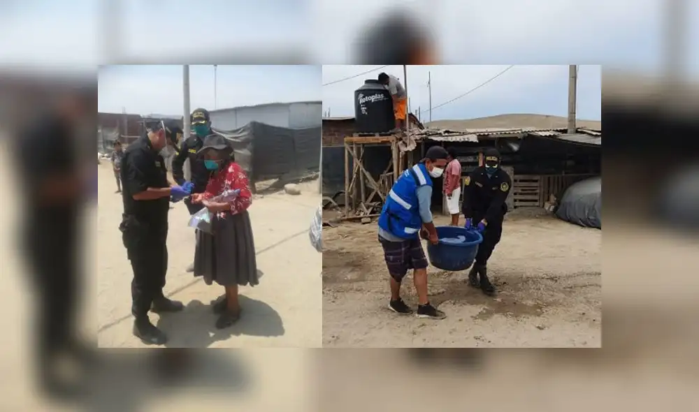 Punta Hermosa: policías donan a los más necesitados. Créditos: Composición. Punta Hermosa: policías donan a los más necesitados. Créditos: Composición.