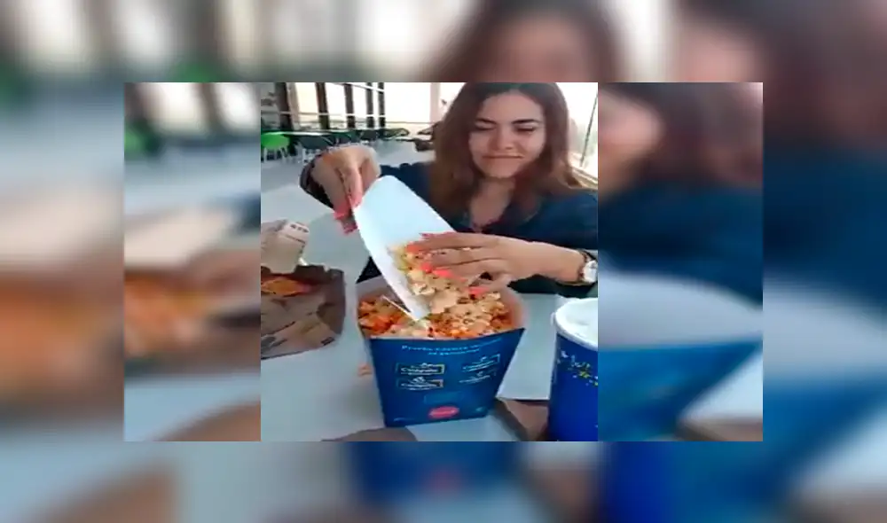Facebook: chica aplica truco para esconder comida en balde de cancha y novio queda sorprendido [VIDEO]