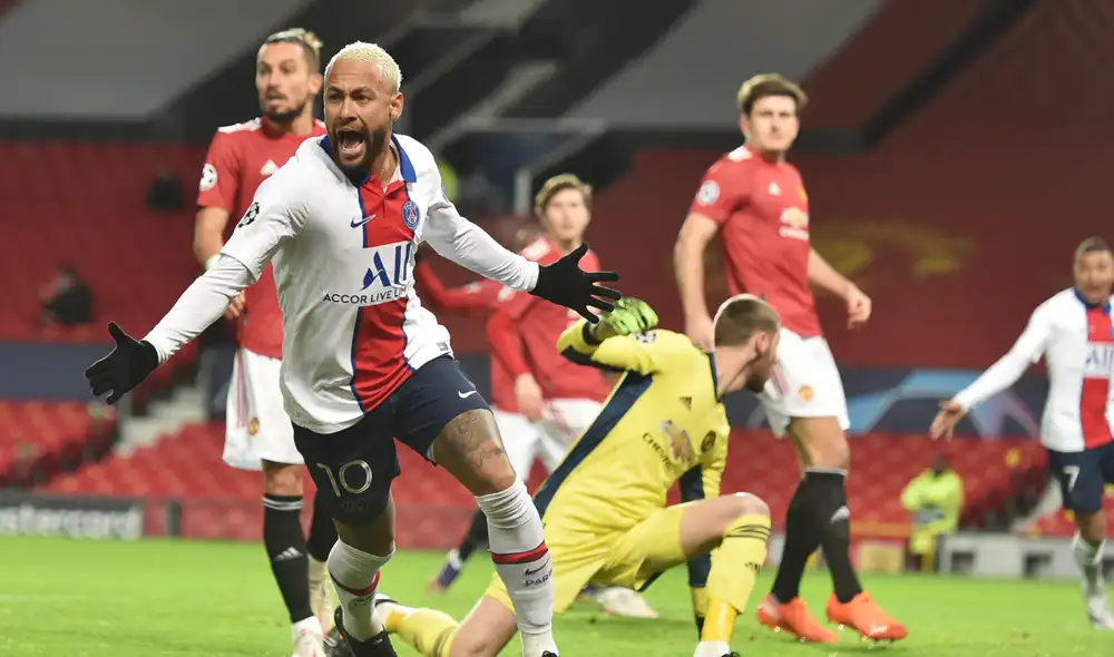 Neymar abrió el marcador en Old Trafford. Foto: AFP Neymar abrió el marcador en Old Trafford. Foto: AFP