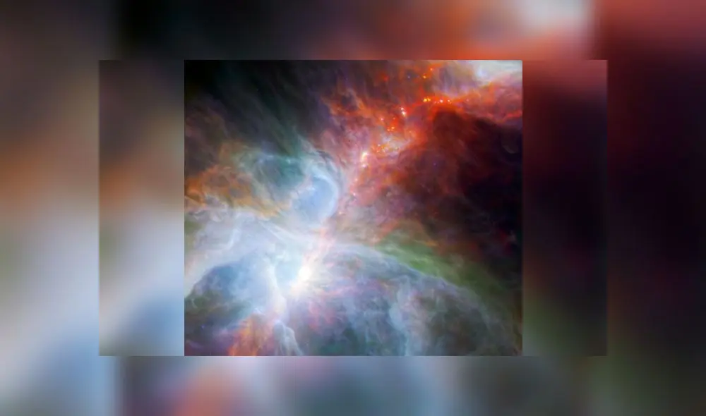 Estrellas jóvenes ocultas en el gas de la nebulosa de Orión. Crédito: NASA.