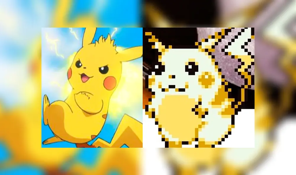 A la izquierda el pikachu actual y a la derecha su primer diseño. A la izquierda el pikachu actual y a la derecha su primer diseño.