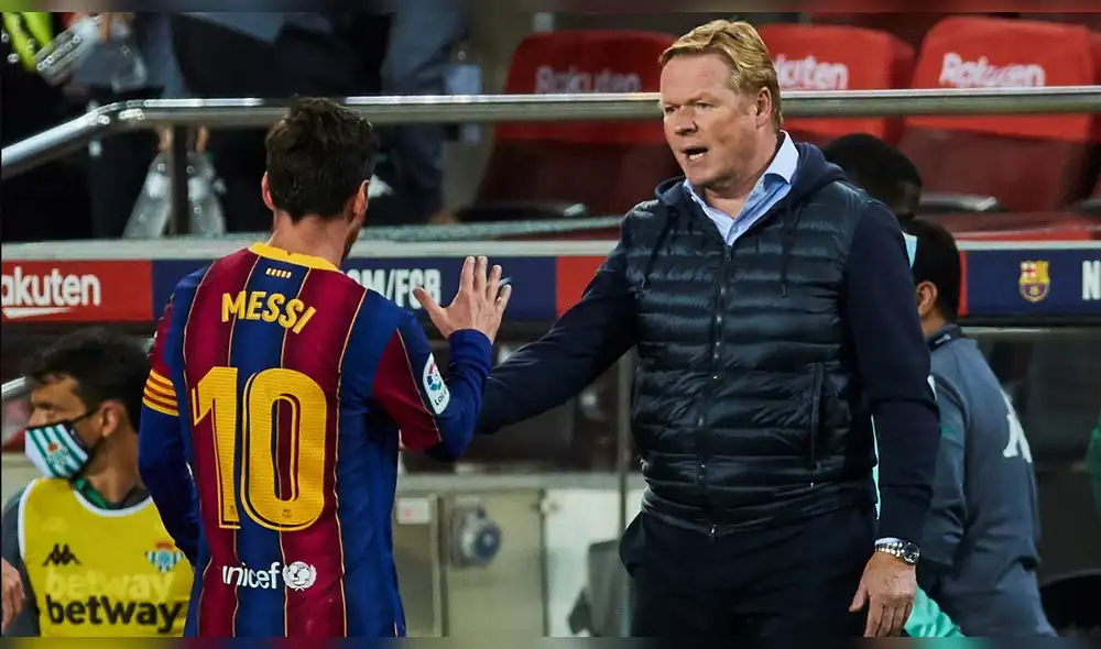 Koeman sostuvo que Messi tomó la decisión de quedarse en el club azulgrana. Foto: EFE/Alejandro García. Koeman sostuvo que Messi tomó la decisión de quedarse en el club azulgrana. Foto: EFE/Alejandro García.