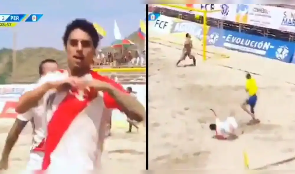 ¡Para enmarcar! peruano anotó de 'chalaca' en sudamericano de fútbol playa [VIDEO]