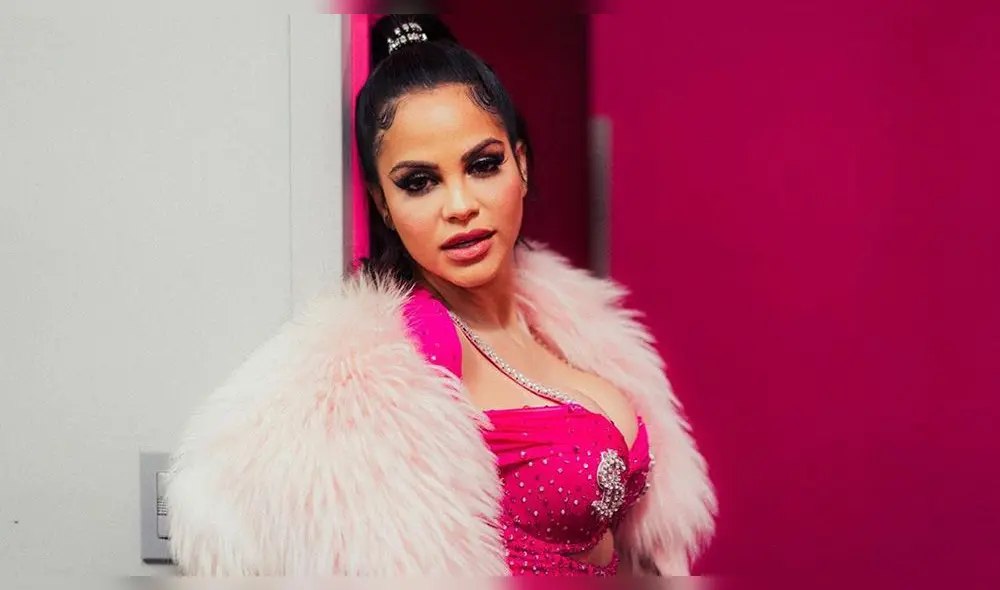 Jazmín Pinedo sorprendida luego que Natti Natasha compartiera video bailando una de sus canciones. Foto: Instagram