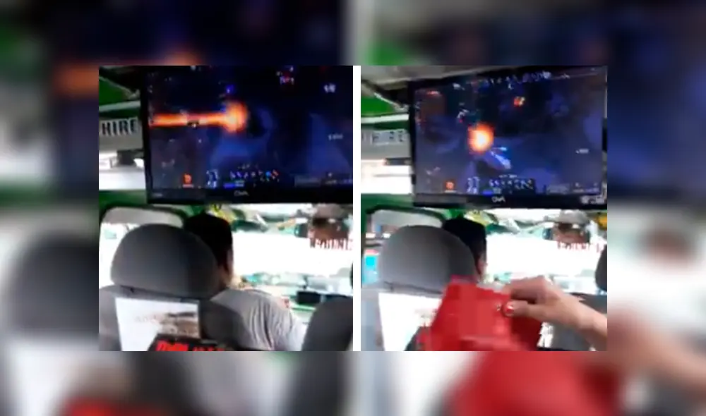 Facebook: cobrador instala un monitor de PC en su combi para aprender a jugar Dota 2