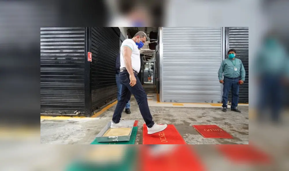 También será posible desinfectar los zapatos antes de entrar. Foto: Municipalidad de Surco También será posible desinfectar los zapatos antes de entrar. Foto: Municipalidad de Surco