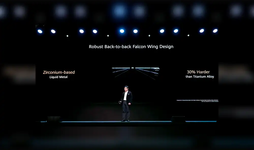 El mecanismo flexible del Huawei Mate Xs es posible gracias al diseño Falcon Wing. El mecanismo flexible del Huawei Mate Xs es posible gracias al diseño Falcon Wing.