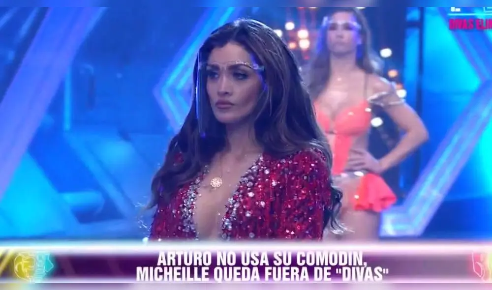 Michelle Soifer incomoda por su eliminación de 'Divas' Esto es guerra. | FOTO: Captura América TV. Michelle Soifer incomoda por su eliminación de 'Divas' Esto es guerra. | FOTO: Captura América TV.