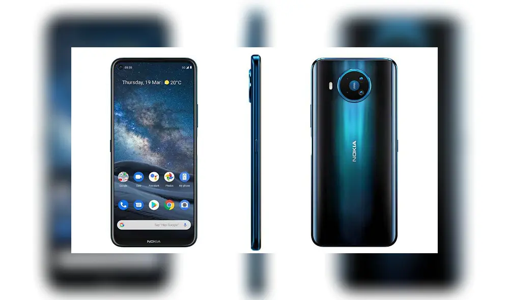 El Nokia 8.3 5G tiene un botón dedicado de Google Assistant y el lector de huellas digitales está integrado en el botón de encendido.
