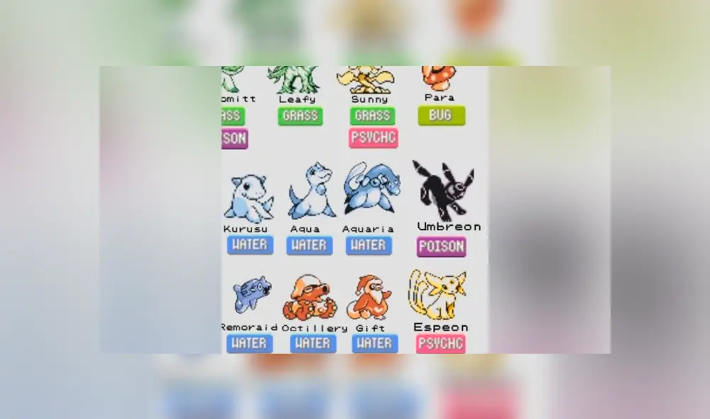 Eevee tuvo una evolución tipo veneno en Pokémon Gold and Silver