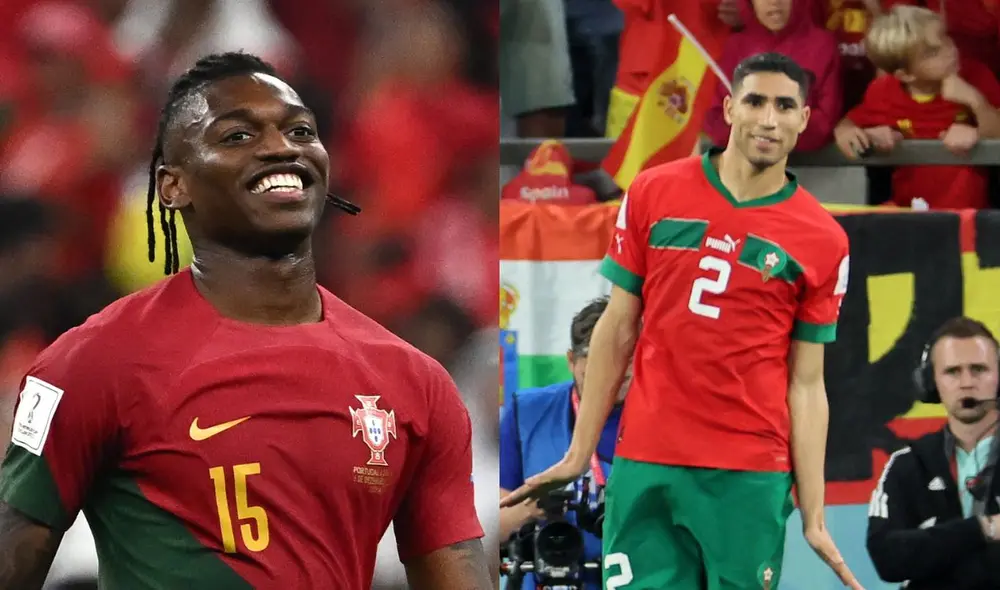 Rafael Leao y Achraf Hakimi intentarán ser figuras en sus selecciones. Foto: Composición LR/AFP Rafael Leao y Achraf Hakimi intentarán ser figuras en sus selecciones. Foto: Composición LR/AFP