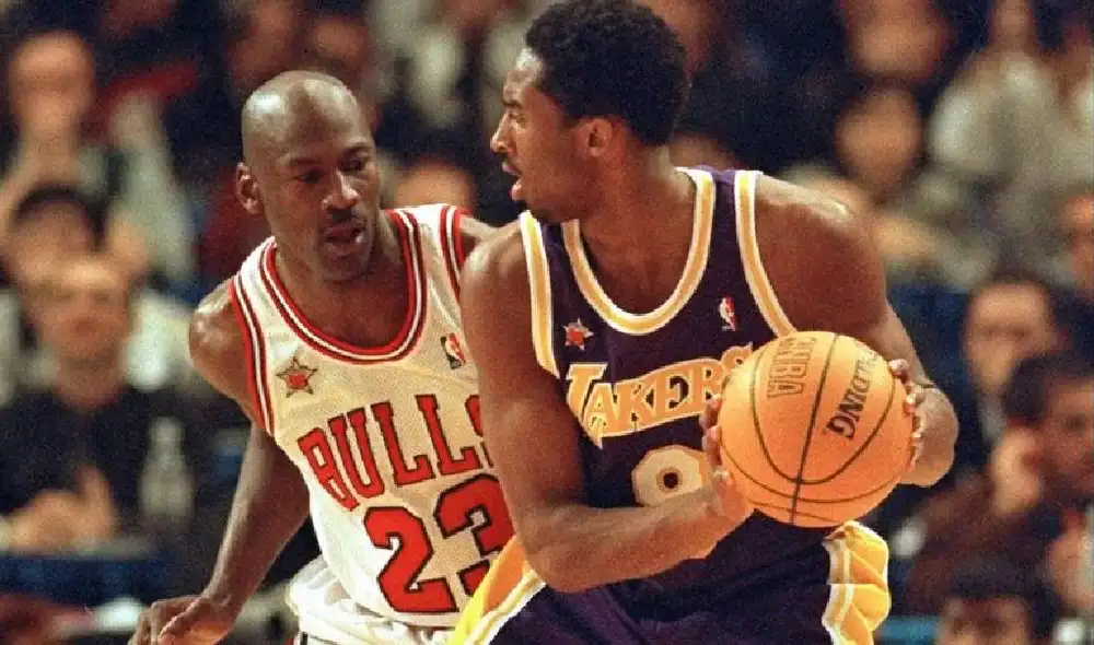 Michael Jordan y Kobe Bryant se enfrentaron por primera vez en 1997. Foto: NBA