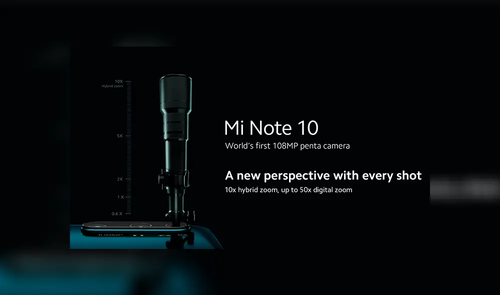 Sensor teleobjetivo del Xiaomi Mi Note 10.