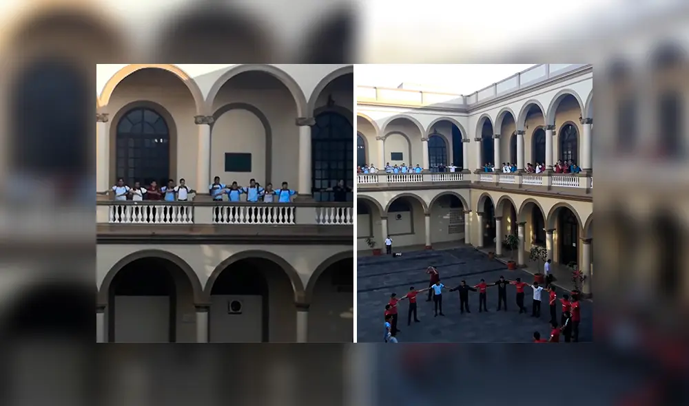 Toda la escuela se reunió en el patio para cantar al unísono tema principal de uno de los videojuegos más populares.