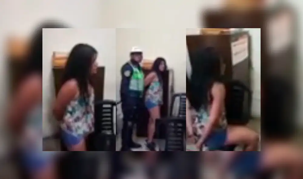 Miraflores: Mujer ataca a policía con un cuchillo durante traslado a comisaría [VIDEO]