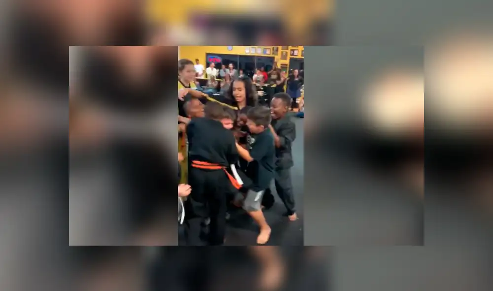 Facebook: niño karateka no pudo superar prueba, sus amigos lo alientan y sucede esto [VIDEO]