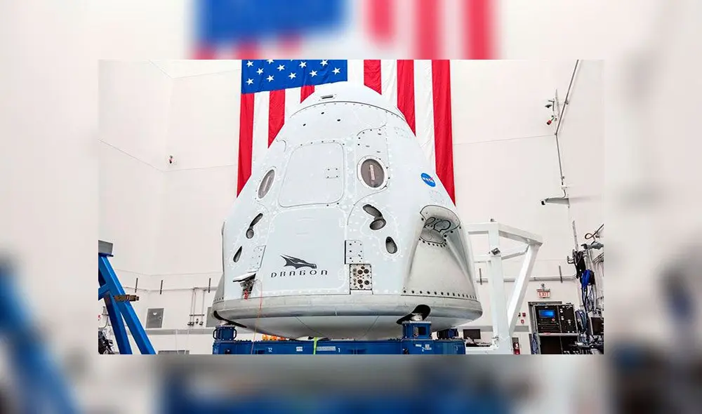 El transbordador estadounidense Crew Dragon. Foto: SpaceX (EFE) El transbordador estadounidense Crew Dragon. Foto: SpaceX (EFE)