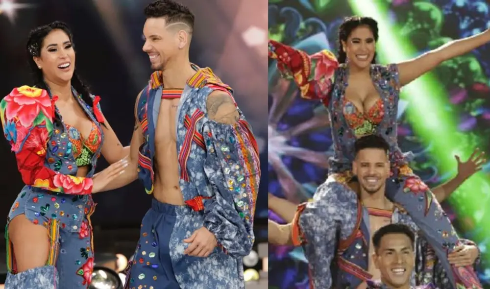 Anthony Aranda fue el refuerzo de Melissa Paredes en la final de "El gran show". Foto: Composición La República/Captura América TV Anthony Aranda fue el refuerzo de Melissa Paredes en la final de "El gran show". Foto: Composición La República/Captura América TV