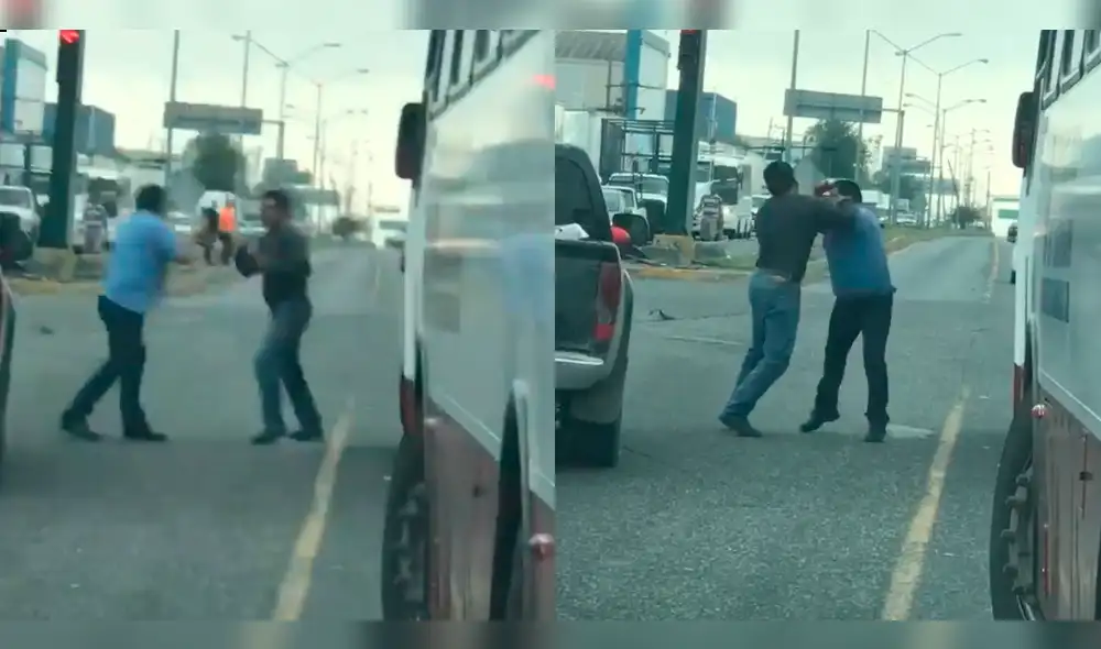 Facebook Viral: Choferes se agarran a golpes y final es sorpresivo [VIDEO]