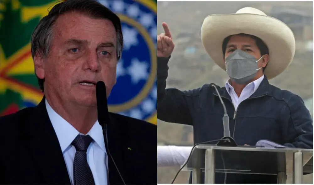 Pedro Castillo y Jair Bolsonaro. Foto: composición