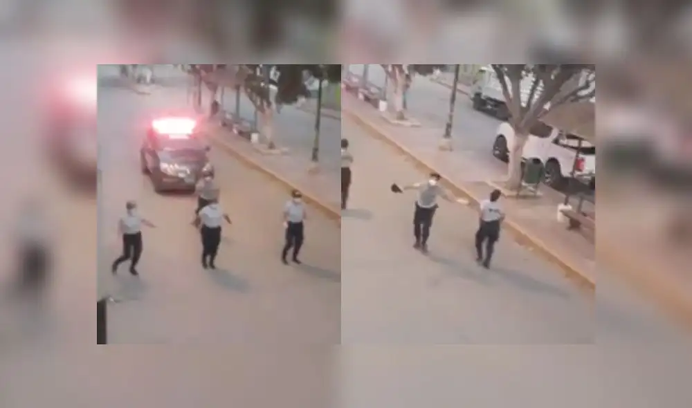 Coreografía de la Policía Nacional del Perú. Créditos: Video en Facebook.