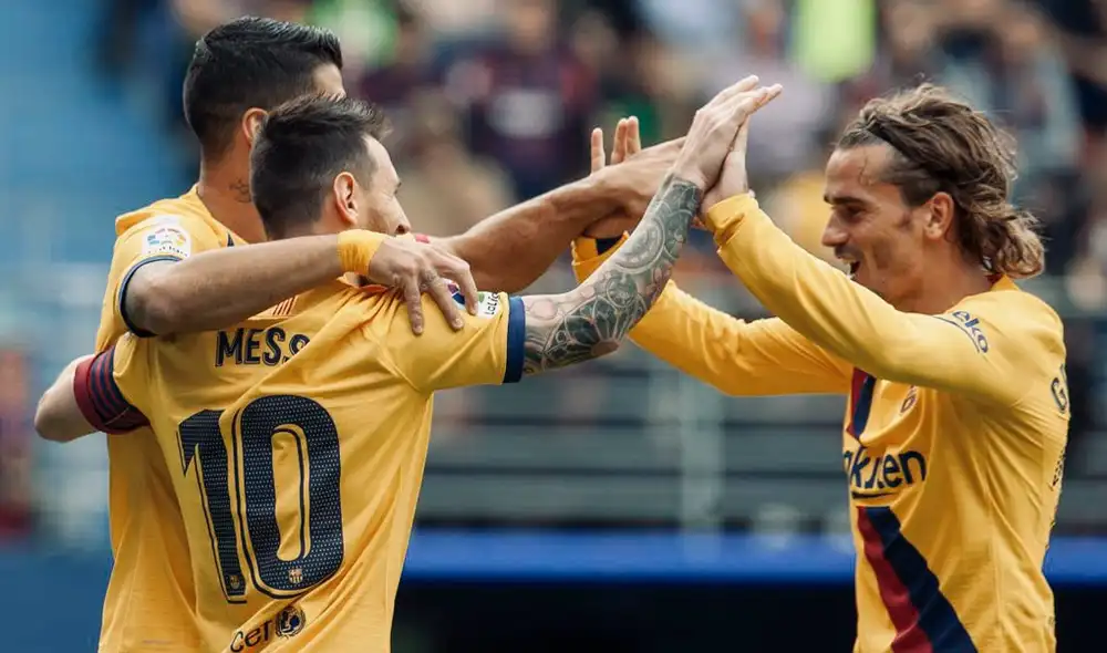 Barcelona se colocó líder provisional de la Liga Santander tras derrotar 3-0 al Eibar en el Estadio Municipal de Ipurúa. Barcelona se colocó líder provisional de la Liga Santander tras derrotar 3-0 al Eibar en el Estadio Municipal de Ipurúa.