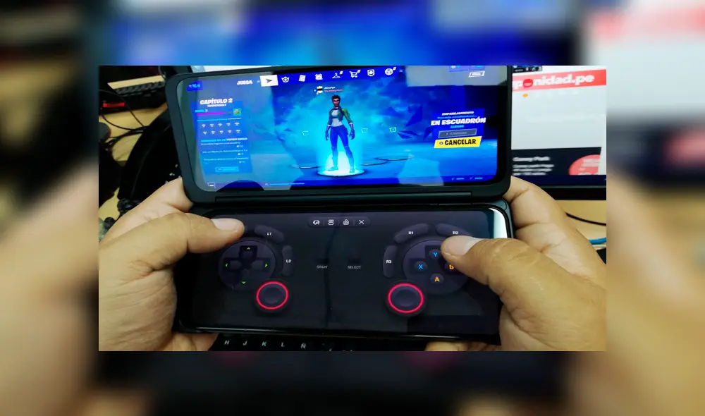 Gracias a su doble pantalla, el LG G8X ThinQ Dual Screen se puede convertir en una consola portátil. Foto: Juan José López Cuya. Gracias a su doble pantalla, el LG G8X ThinQ Dual Screen se puede convertir en una consola portátil. Foto: Juan José López Cuya.