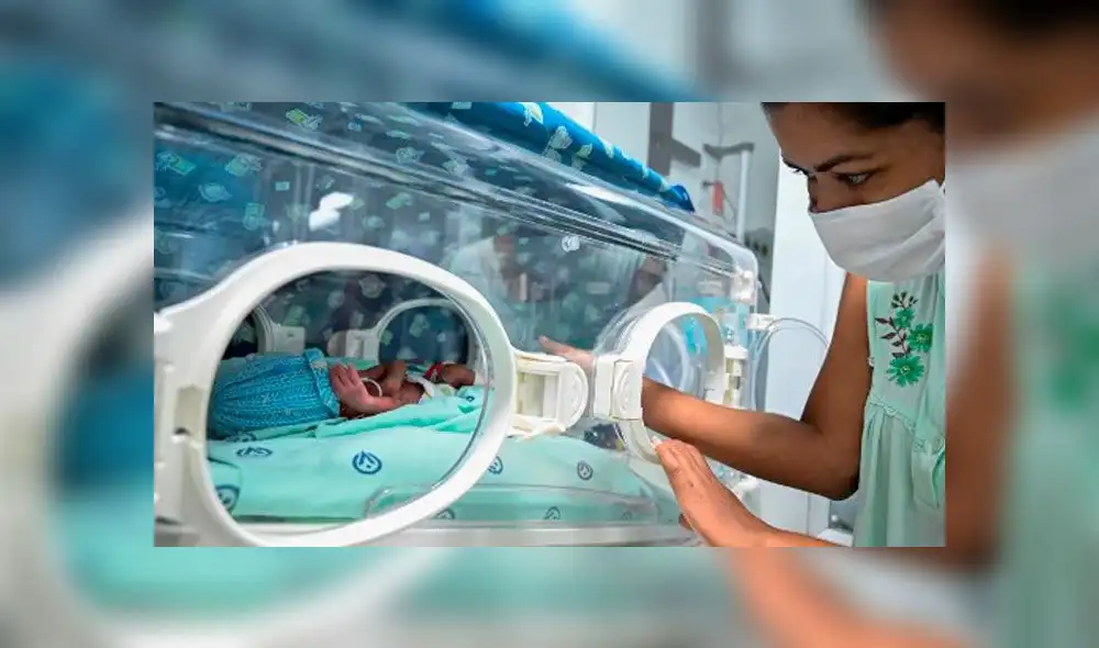 Diana Paola Angola, quien se recuperó del nuevo coronavirus, COVID-19, acaricia a su hijo Jefferson en la sala neonatal de la Clínica Versalles. Foto: AFP/ Luis Reboyo. Diana Paola Angola, quien se recuperó del nuevo coronavirus, COVID-19, acaricia a su hijo Jefferson en la sala neonatal de la Clínica Versalles. Foto: AFP/ Luis Reboyo.