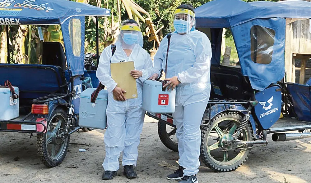 Zonas cero. En Contamana, Loreto, y en Lima, se desarrollan jornadas de vacunación. Foto: Difusión