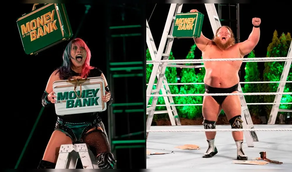 Asuka y Otis se quedaron con el maletín de WWE Money in The Bank 2020. Foto: WWE