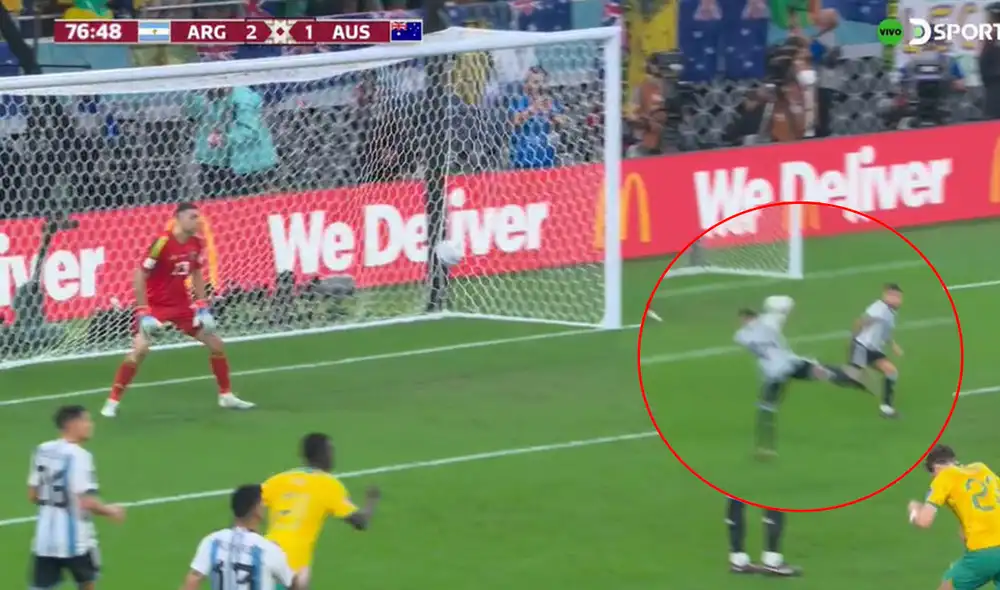 Australia encontró el descuento cuando Argentina dominaba. Foto: captura de DSports Australia encontró el descuento cuando Argentina dominaba. Foto: captura de DSports