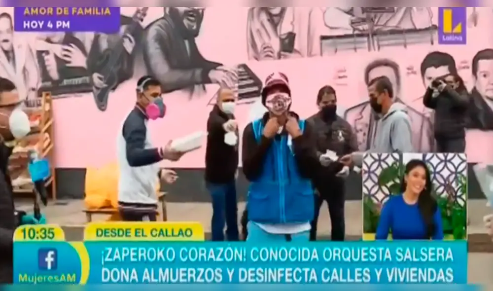 Zaperoko dona almuerzos y desinfecta calles en el Callao durante transmisión en vivo con Mujeres al mando Zaperoko dona almuerzos y desinfecta calles en el Callao durante transmisión en vivo con Mujeres al mando