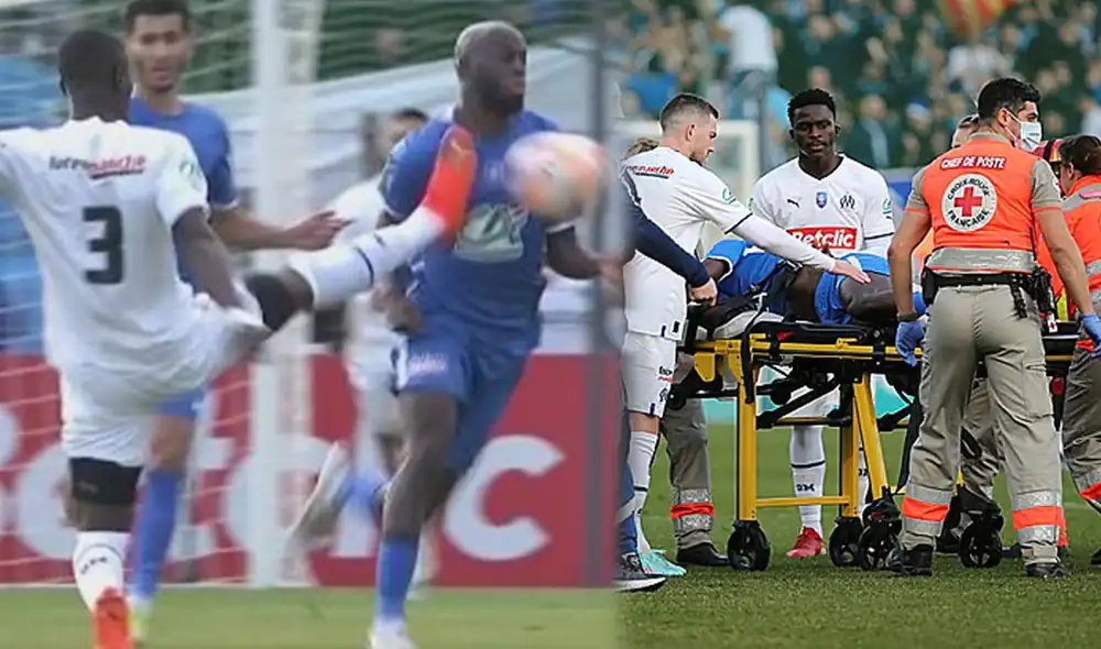 Eric Bailly cometió una absurda falta que le costó la expulsión y puso en riesgo al jugador contrario. Foto: captura de Zapping Sports