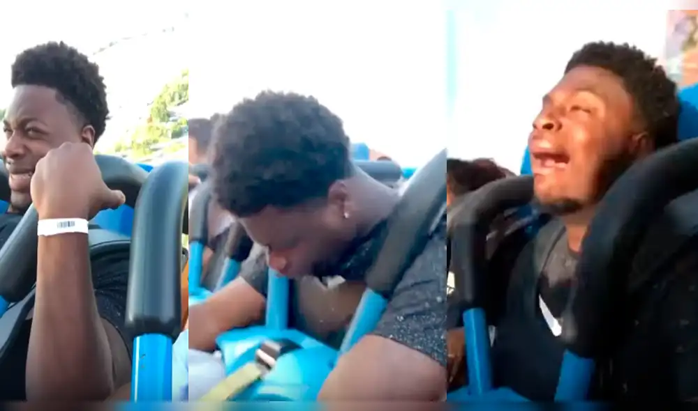 YouTube: ‘fortachón’ sube a montaña rusa y su reacción se volvió viral en Internet [VIDEO] 