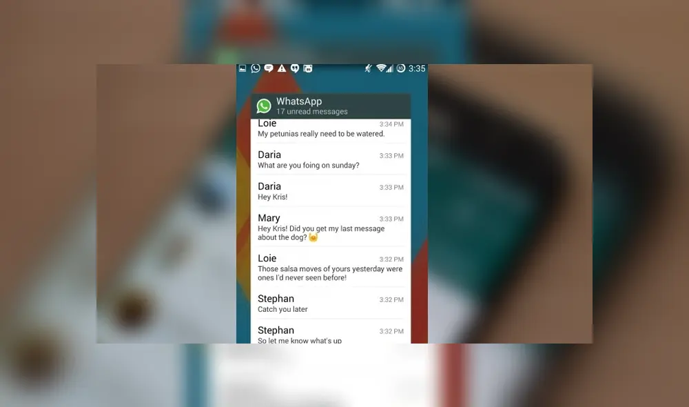 Colócalo en tu pantalla y podrás ver los mensajes de WhatsApp, sin abrir la app. Foto: Captura.