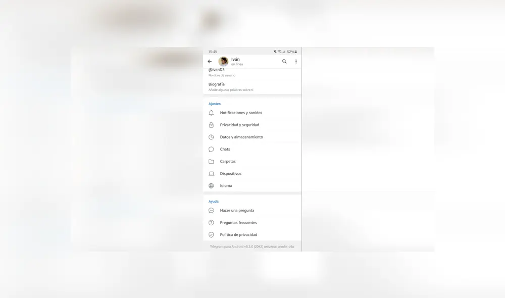 Desliza para ver los detalles sobre esta nueva función de Telegram. Foto: El Androide Libre /  Ivan Peñalba Solís